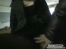 Hot Japanese Emo Blowjob closeup in classroom