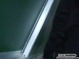 Hot Japanese Emo Blowjob closeup in classroom