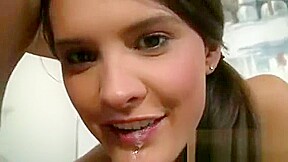 Hot Petite Brunette Sucks Some Dick