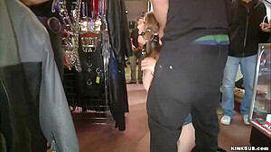Hot Slut Anal Fucked In Public Shop