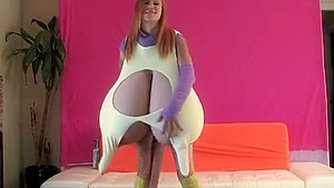 Hot chicks shag the biggest strap dildos and spray semen all around the place