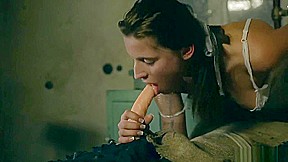 Hot girl humps a creepy dummy