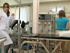 Hot lesbian dildo sex during kinky medical examination