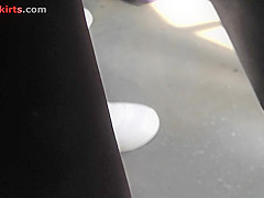 Hot skinny-ass upskirt video of a darling in public