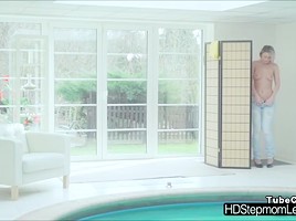 Hot stepmom Samantha Jolie and Lexi Dona gets fucked hard in threesome