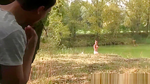 Hot summer holiday nature fuck teen 18+ with wet pussy