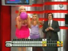 Hot upskirt video of a blond chick bowling