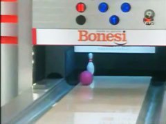 Hot upskirt video of a blond chick bowling