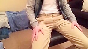 Huge bulge nice dick cums