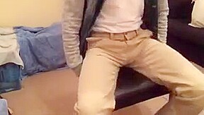 Huge bulge nice dick cums