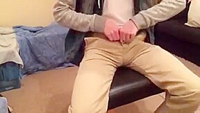 Huge bulge nice dick cums