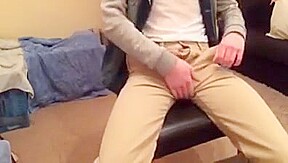 Huge bulge nice dick cums