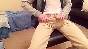Huge bulge nice dick cums