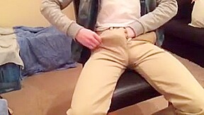 Huge bulge nice dick cums