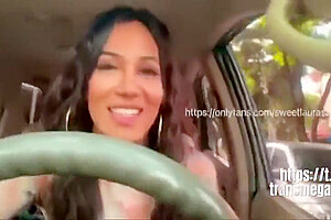 Hung Latina Strokes Her Cock In Public