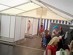 Improvised shower tent
