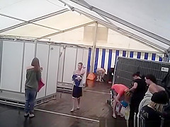 Improvised shower tent