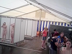 Improvised shower tent