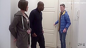 Interracial Fuck For Horny Wife While Cuckold Husband Watches 10 Min