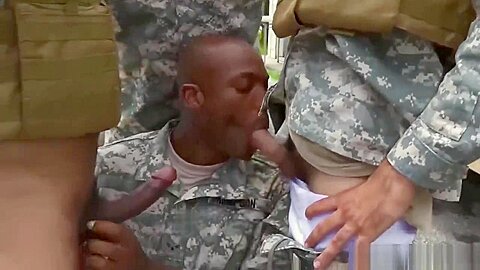 Jackson's muscular military mens penis hot gay blowjob with