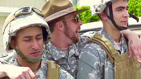 Jackson's muscular military mens penis hot gay blowjob with