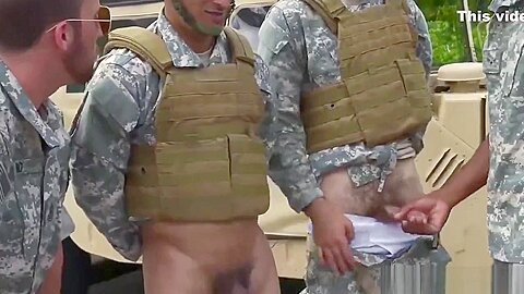 Jackson's muscular military mens penis hot gay blowjob with