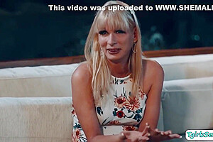 Jamie French - Hunk Straight Guy Anal Fucks Busty Blonde Tranny