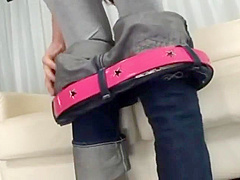 Japanese college girl get fuck with her leggings