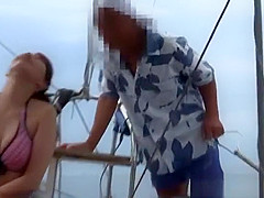 Japanese model is an amateur sucking cock outdoors