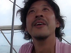 Japanese model is an amateur sucking cock outdoors