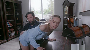 Jealous stepdad Tommy punish teen 18+ Lily with his girth dong