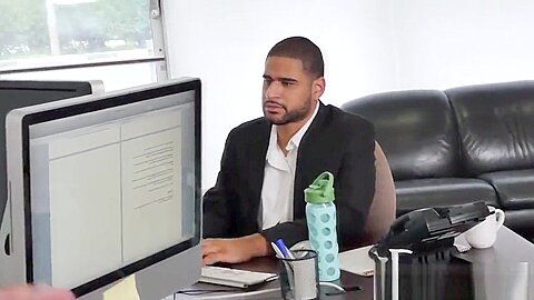 Jock duo spitroasting black office stud