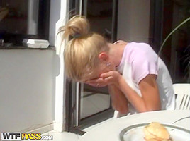 Katerina Sz  in real homemade video showing a blonde minx humping