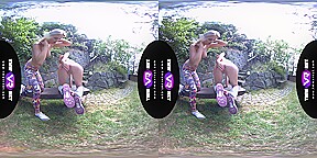 Katy Sky,Candy Red in Yoga Lesbians Orgasm Outdoors - TMWVRNet