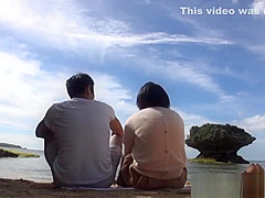 Kazari Hanasaki nice Asian teen 18+ has sex on the beach
