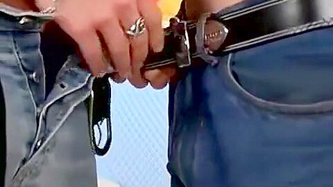 Kinky gay jocks share uncut long cocks to each other
