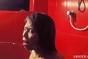 Ladyboy Kim Blows A Dick And Gets Pissed On