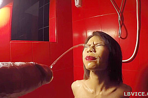 Ladyboy Kim Blows A Dick And Gets Pissed On