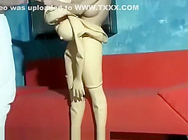 Latex Doll suit girl transformation