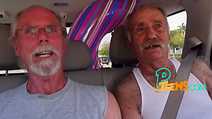 Latina teen 18+ Gangbanged By Elderly Studs
