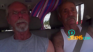 Latina teen 18+ Gangbanged By Elderly Studs