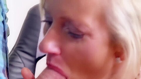 Leni German Blonde Big-titted Milf Boss Fucks Two Guys At The Office