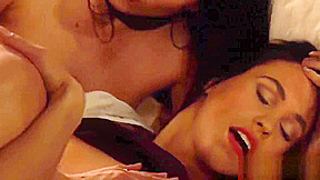 Lesbian Mistress With Big Naturals Using Strapon on Slaves
