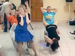 Lovely bridesmaids learn to give lap dances in class