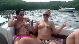 Lovely chicks relax on the boat