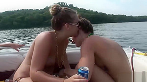 Lovely chicks relax on the boat