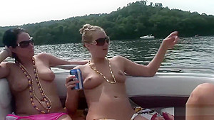 Lovely chicks relax on the boat