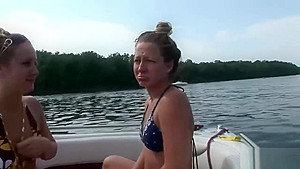 Lovely chicks relax on the boat