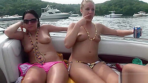 Lovely chicks relax on the boat