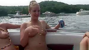 Lovely chicks relax on the boat